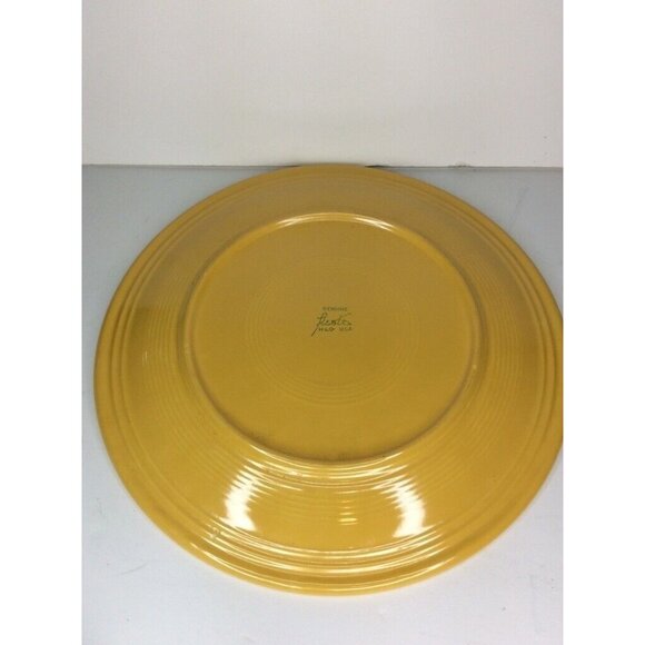 Vintage Homer Laughlin Fiesta Plate Yellow Round Cake Charger Chop 1950-60s HLO - Picture 2 of 8